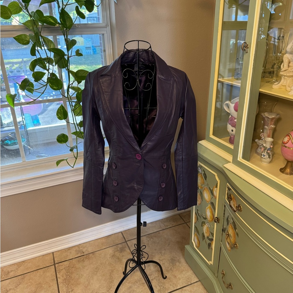 Cami Purple Leather Jacket